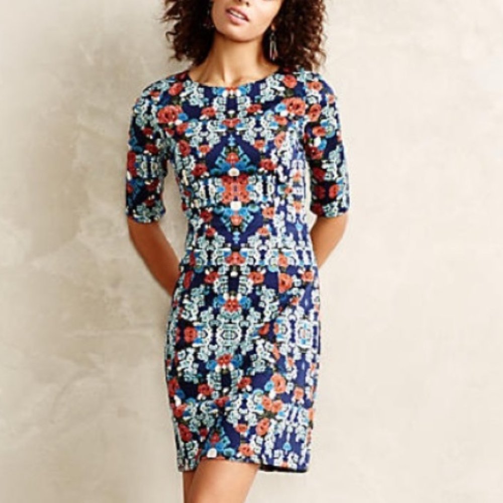 Anthro Floral Sheath Dress